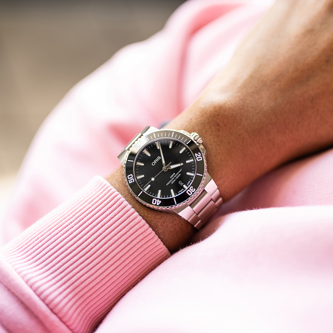 ORIS  Мужские швейцарские часы с автоматическим механизмом, стальной браслет, 41,5 мм